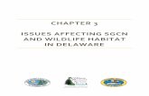 CHAPTER 3 ISSUES AFFECTING SGCN AND WILDLIFE …...Identifying Issues Affecting Species of Greatest Conservation Need and Key Habitats in Delaware . Conservation issues, sometimes