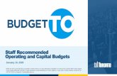 Staff Recommended Operating and Capital Budgets presentation · Staff Recommended Operating and Capital Budgets January 10, 2020 While we aim to provide fully accessible content,