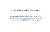 List Building with Socrates - Socrates Socratoussocratesblog.com/secretfiles/list/List Building with Socrates.pdf · • Start blogging to get people to your blog so they can opt‐in