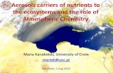 Aerosols carriers of nutrients to the ecosystems and the role of Atmospheric Chemistrylfa.if.usp.br/ftp/public/2019SPSAS/Kanakidou_SP3_Aerosol... · 2019-08-04 · CHEMISTRY !!! NO