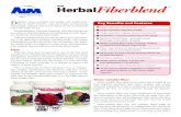Herbal AIM FiberblendFiberblend contains 5 grams of fiber. Herbal Fiberblend con-tains both insoluble and soluble fiber. Psyllium, the main source of fiber in the product, has more