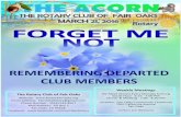 FORGET ME NOT REMEMBERING DEPARTED CLUB MEMBERS · Tom had a degree in economics from UC Santa Barbara, a degree in electrical engineering from Arizona State University and an MBA