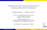 HMM Word and Phrase Alignment for Statistical Machine ...mi.eng.cam.ac.uk/~wjb31/ppubs/hltemnlp05wtoptalk.pdf · Introduction HMM HMM-based Word Alignment Models (Vogel et al, ’96)