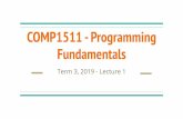 Fundamentals COMP1511 - Programming...Programming Fundamentals The C programming language How to solve problems with code Course Format Lectures Tutorials Lab Classes Weekly Tests