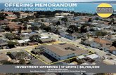 OFFERING MEMORANDUM · OFFERING MEMORANDUM 370 Clay St. & 907 Hellam St., Monterey, CA INVESTMENT OFFERING | 17 UNITS | $6,755,000 For more information contact: Ryan Edwards, Partner