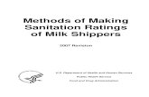 Methods of Making Sanitation Ratings of Milk ShippersMETHODS OF MAKING SANITATION RATINGS OF MILK SHIPPERS A. DEFINITIONS Terms used in this document not specifically defined herein