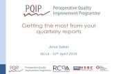 Getting the most from your quarterly reports - PQIP the most from your quarterl… · Getting the most from your quarterly reports Arun Sahni RCoA - 16th April 2018. Aims •What