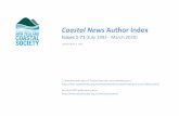 Coastal News Author Index · Coastal News Author Index – Issues 1-71 (July 1993 - March 2020) This index lists all article authors published in Coastal News, but does not include