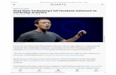 SORRY NOT SORRY Read Mark Zuckerberg’s full Facebook …€¦ · Facebook CEO Mark Zuckerberg nally broke his silence today (March 21) following the revelation that Cambridge Analytica,