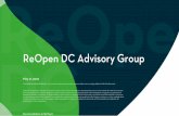 ReOpen DC Advisory Group...We value a healthy and safe city 7,200+residents have tested positive for COVID-19 as of mid-May “Public health should lead all reopening considerations