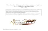 The Rocky Mountain Horse Association · The Rocky Mountain Horse Association Five-Year Strategic Plan 2019 – 2023 organization, and ensuring financial sustainability As part of