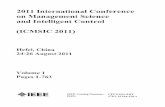 on Management and Intelligent Control - GBV · 2011InternationalConference onManagementScience andIntelligent Control (ICMSIC2011) Hefei, China 24-26August2011 Volume1 Pages1-763