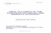 FINAL ACCOUNTS OF THE EUROPEAN SECURITIES AND MARKETS AUTHORITY · 2019-05-06 · 5 ESMA’s final annual accounts 2015 PRESENTATION OF THE ORGANISATION Introduction The European