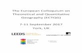 The European Colloquium on Theoretical and Quantitative ... · Welcome to the 2017 European Colloquium on Theoretical and Quantitative Geography (2017), organised by the School of