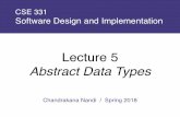 Lecture 5 Abstract Data Types - University of Washington · Lecture 5 Abstract Data Types. Hello! ChandrakanaNandi. Abstract Data Types. Procedural and data abstractions ... * c 0