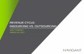 REVENUE CYCLE: INSOURCING VS. OUTSOURCING · Coding Industry standard function to evaluate outsourcing needs as internal staff become limited (or not enough exist to manage backlog)