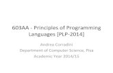 603AA%&%Principles%of%Programming% Languages…pages.di.unipi.it/corradini/Didattica/PLP-14/SLIDES/PLP-01.pdf · 603AA%&%Principles%of%Programming% Languages%[PLP&2014]% AndreaCorradini%