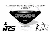 CubeSat-sized Re-entry Capsule MIRKA2 · 2015-04-30 · CubeSat-sized re-entry Capsule MIRKA2 3 Mission Overview CubeSat Atmospheric Probe for Education C. Montag, Session 7 Planetary
