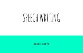 SPEECH WRITING · “finally” or “in conclusion,” be prepared to end the speech pretty quickly. Audiences know that it’s over; to keep going can irritate them and may even