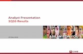 Analyst Presentation 1Q16 Results...2016/05/26  · Analyst Presentation 1Q16 Results 26 May 2016 2 Agenda 1. Key Highlights 2. CIMB Group 1Q16 Financials 3. PBT by Segment 3.1 Regional