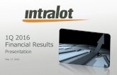 1Q 2016 Financial Results - Intralot · 1Q16 Results Consolidated Financial Statements For The 3 Months Ended March 31st, 2016 Reported - w/o Italy w/o Italy - constant currency Including