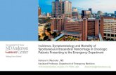 Incidence, Symptomatology and Mortality of Spontaneous ...€¦ · MD Anderson Incidence and Mortality of Spontaneous Intracerebral Hemorrhage in Patients with Cancer Presenting to