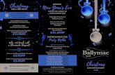 Christmas New Year's Eve - Ballymac Hotelballymachotel.co.uk › Christmas-2018.pdf · Christmas Pudding with Bailey’s Custard £5.95PP White Chocolate & Clementine Cheesecake £5.95PP