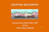 CREATING BACKDROPS - North River Railway• Use a paper that will not bleed through. • Consider using legal size paper (8-1/2 x 14” to reduce the number of panels required. •