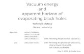 Vacuum energy and apparent horizon of evaporating black …seminar/pdf_2019_zenki/190507matsuo.pdfand apparent horizon of evaporating black holes May 7, 2019 @ Osaka Univ. Yoshinori