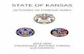 STATE OF KANSAS13356].… · March 1st, 2020 - Deadline for entry to a local VFW Post. April 1st, 2020– All judged entries with winners to Department Chairman. May 1st, 2020 - Deadline