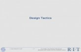 Design Tactics - RITswen-440/slides/instructor-specific... · Relationships Between Tactics and Patterns A pattern is a high level structural design choice A tactic is a lower level