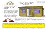 Version #3 12x8 Studio Garden March 5th, 2019 …...12x8 Studio Garden Shed Assembly Manual Version #3 March 5th, 2019 1-888-658-1658 sales@outdoorlivingtoday.com Page 1 In the event