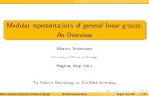 Modular representations of general linear groups: An Overviewhomepages.math.uic.edu/~srinivas/Regina2.pdfModular representations of general linear groups: An Overview Bhama Srinivasan