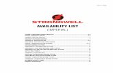 AVAILABILITY LIST - Strongwell · 2020-04-16 · Series 625 - Vinyl Ester resin, flame retardant, beige PROFILE NAME SIZE (in) NOTES LBS. PER lin. ft. RESIN SYSTEM PE PE/FR VE VE/FR