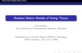 Random Matrix Models of String Theorytheory.tifr.res.in/~mukhi/Physics/mukhi-anu.pdf · Random Matrix Models of String Theory Introduction In ﬁeld theory, there is a non-perturbative