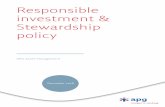Responsible investment & Steardship policy Responsible Investment... 6 APG Asset Management: Responsible