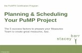 Planning & Scheduling Your PuMP Projectpumpprofessionalprogram.com/wp-content/downloads/... · The PuMP Performance Measure Blueprint 1. plan approach & warm up the team 2. make the