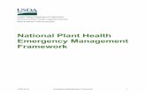 National Plant Health Emergency Management Framework · 2019-10-24 · with key national and USDA emergency management policies and plans, including the following: • Homeland Security