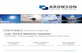 July 2014 Market Update - Aronson LLC · sales accounted for only about 15% of Boeing’s defense unit’s backlog; today, that figure is up to 30% or 35%. Likewise, retiring Booz