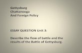 Gettysburg Chattanooga And Foreign Policy ESSAY QUESTION ... · Gettysburg Battle Summary, July 1-3, 1863 USA, Meade, engaged/casualties: 94,000/23,000 CSA, Lee, engaged/casualties: