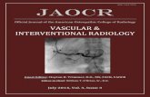 ISSN: 2165-3259 JAOCR€¦ · ISSN: 2165-3259 JAOCR Official Journal of the American Osteopathic College of Radiology VASCULAR & INTERVENTIONAL RADIOLOGY Guest Editor: Clayton K.