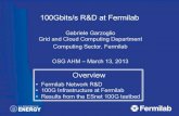 100Gbits/s R&D at Fermilab · Grid and Cloud Computing Department Computing Sector, Fermilab OSG AHM – March 13, 2013 Overview • Fermilab Network R&D • 100G Infrastructure at