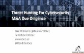 Threat Hunting For Cybersecurity M&A Due Diligence...2020/03/06  · •While there practically endless considerations for M&A due diligence, we will focus on the following for maximum