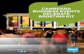 CANBERRA BUSINESS EVENTS DELEGATE BOOSTING KIT · Business Events Delegate Boosting Kit can help. Key to an event’s success is ease of access to relevant destination ... civic pride