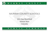 MURRAY COUNTY SCHOOLS - ciclt.net · MURRAY COUNTY SCHOOLS 160‐Day Modified ... • School Calendar – First day for students was September 8 – LastLast day for students is May