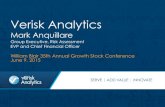 Verisk Analytics - s24.q4cdn.com · Verisk Analytics Mark Anquillare Group Executive, Risk Assessment ... company’s management uses these measures for reviewing the financial results
