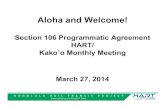 Aloha and Welcome! - Honoluluhartdocs.honolulu.gov/docushare/dsweb/Get/Document-18862/...2014/03/27  · Aloha and Welcome! Section 106 Programmatic Agreement HART/ Kako`o Monthly