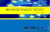 Centre for Studies in European Integration Working Papers ... · Centre for Studies in European Integration Working Papers Series CSIE Working Papers (WP) aims at providing young