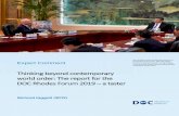 Thinking beyond contemporary world order: The …...Expert Comment Thinking beyond contemporary world order: The report for the DOC Rhodes Forum 2019 – a taster Klaus Schwab, founder