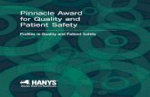 Pinnacle Award for Quality and Patient Safety · Pinnacle Award for Quality and Patient Safety, which recognizes organizations that are leaders in promoting improvements in healthcare
